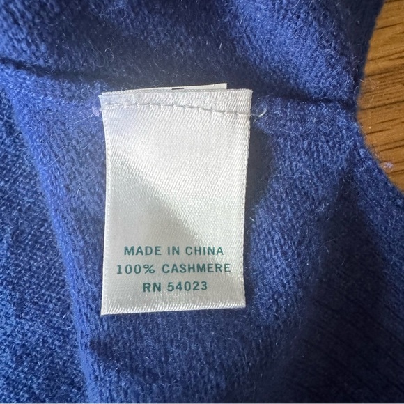 Pim + Larkin Small Blue Cashmere Crewneck Sweater Pullover Knit - Picture 4 of 6